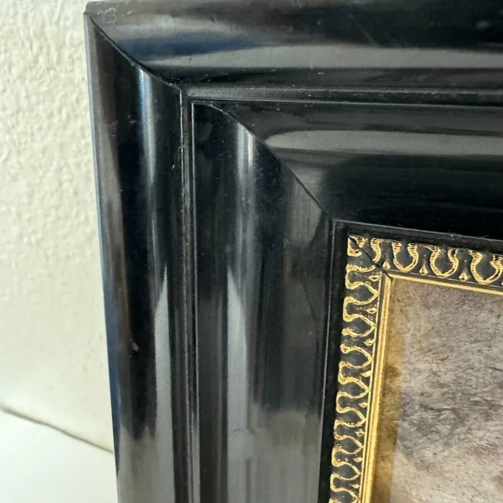 Vintage B.E.Murillo Art  St.John The Baptist Child  Convex Wooden Frame